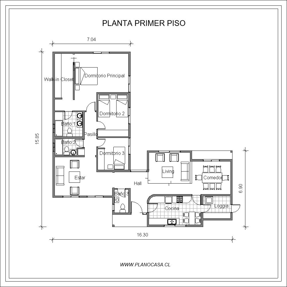 Plano de Plano Casa Caiquen