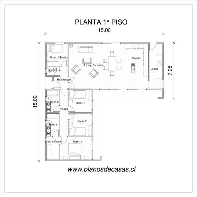 Plano de Plano Casa Modular 140