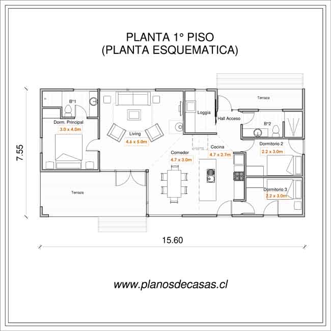 Plano de Plano Casa Vichuquen